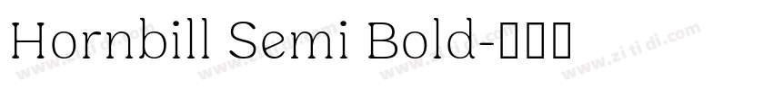 Hornbill Semi Bold字体转换